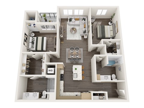 a 2 bedroom192 sq ft floor plan